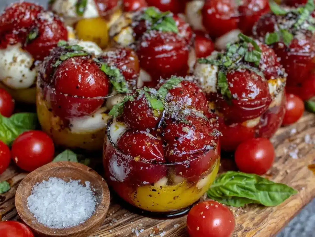 caprese skewer cups preparation steps