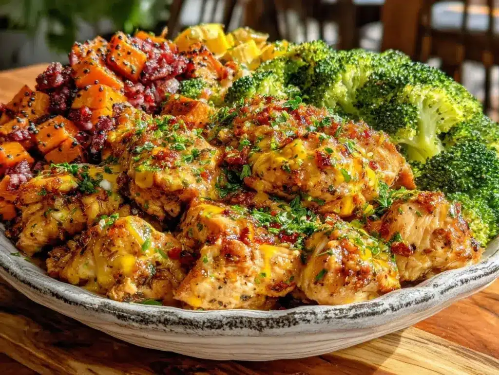 chicken and sweet potato meal prep bowl - featured image