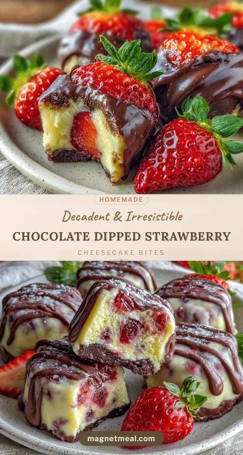 chocolate dipped strawberry cheesecake bites recipe