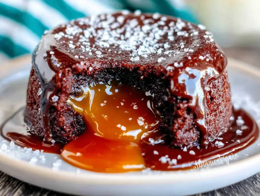 chocolate fondant with salted caramel center - featured image