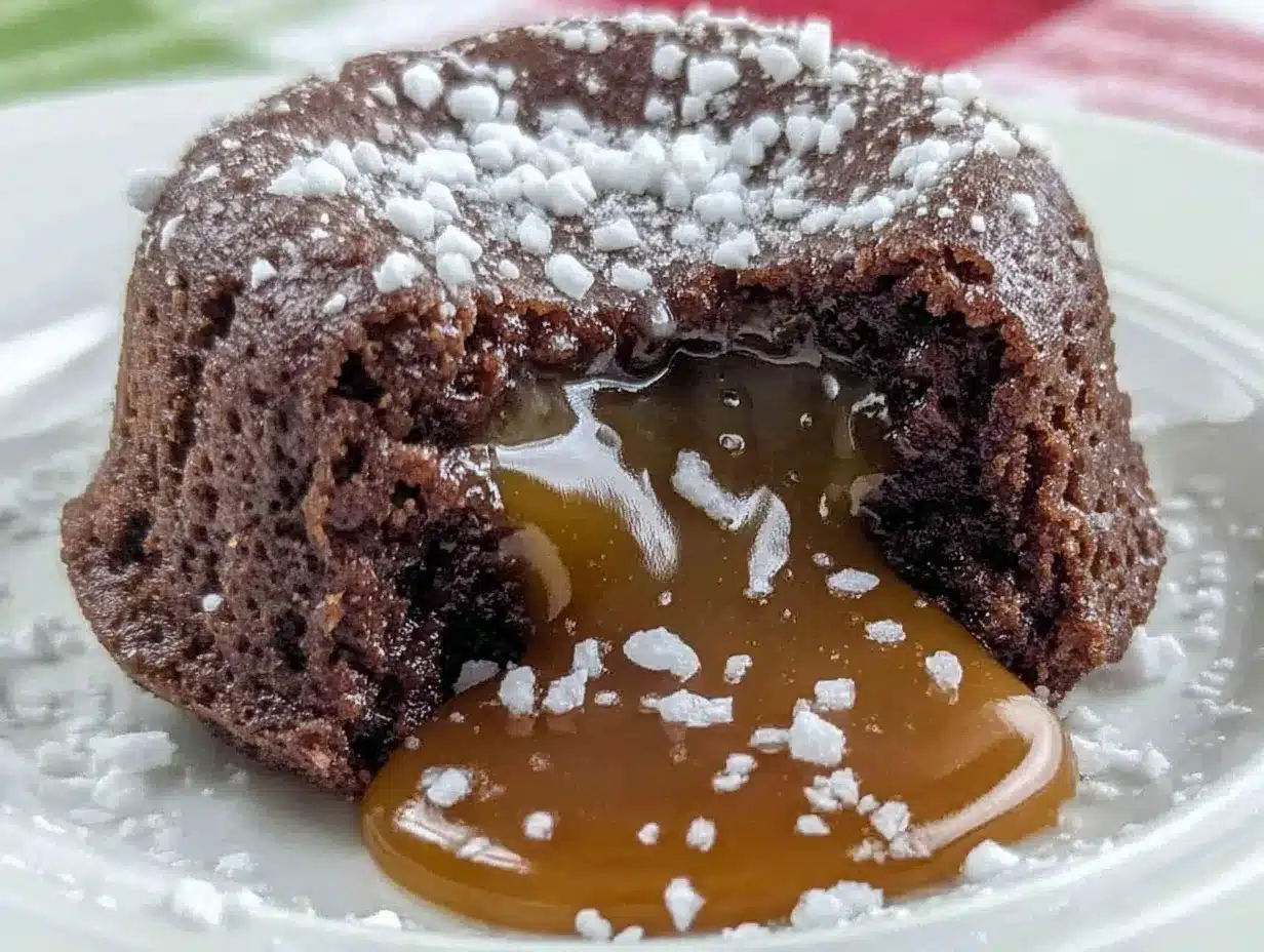 chocolate fondant with salted caramel center preparation steps