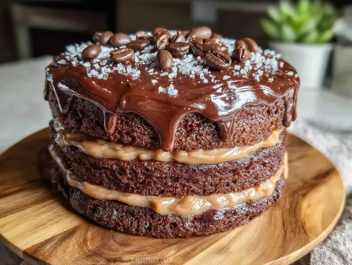 chocolate stout layer cake preparation steps