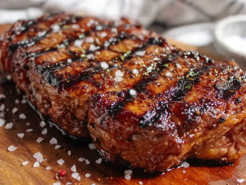 coffee-rubbed grilled strip steak - featured image