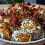 creamy bacon ranch potato salad - featured image