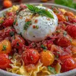 Creamy Cherry Tomato Burst Pasta with Burrata - featured image