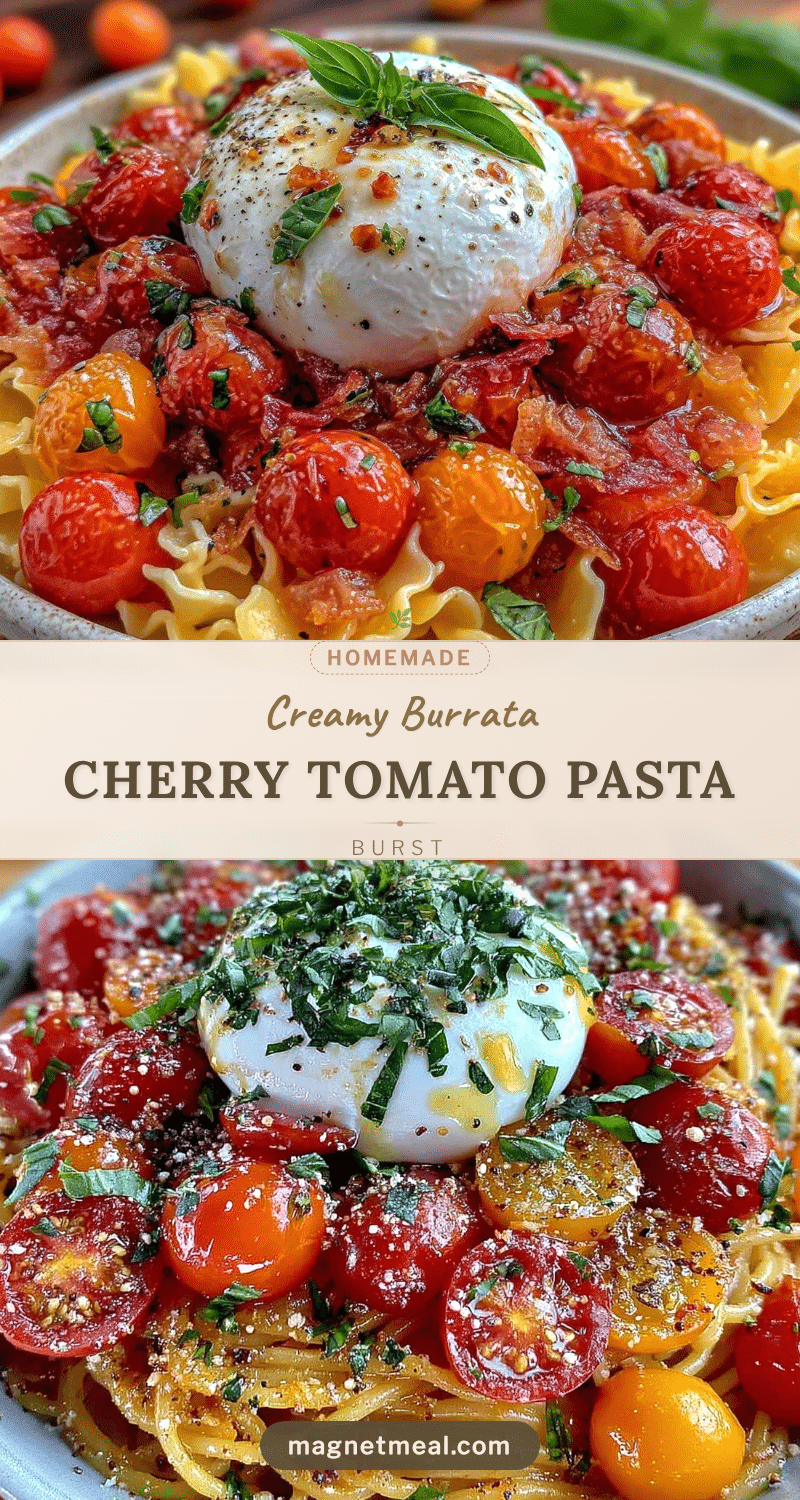 Creamy Cherry Tomato Burst Pasta with Burrata recipe