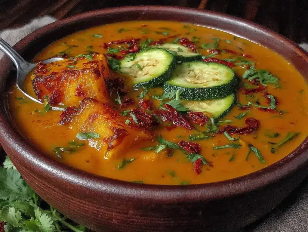 creamy coconut pumpkin curry soup - featured image