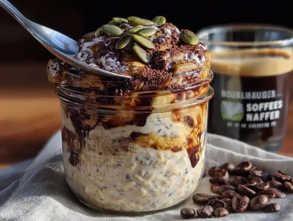 creamy cold brew overnight oats - featured image