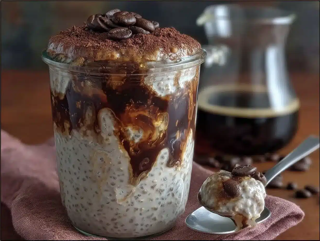 creamy cold brew overnight oats preparation steps
