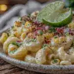 creamy elote-style mexican macaroni salad - featured image