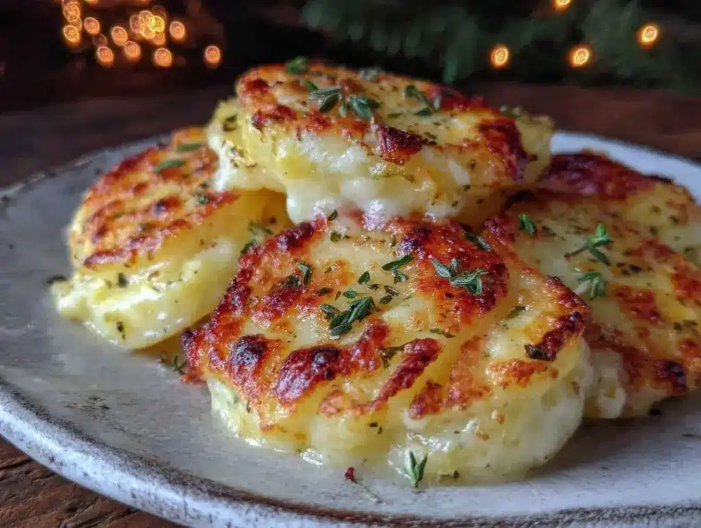 creamy garlic parmesan scalloped potatoes - featured image