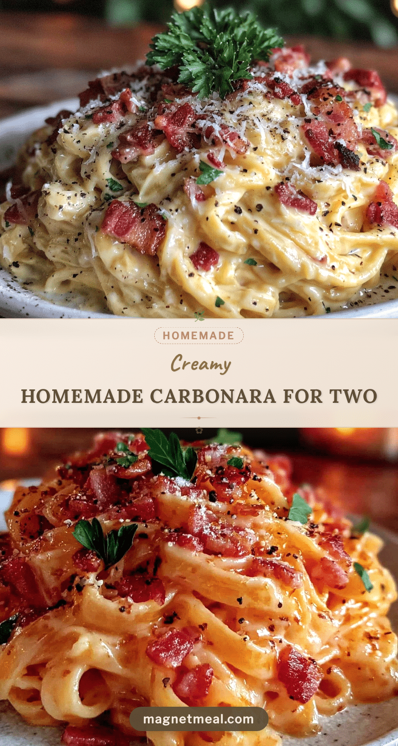 creamy homemade pasta carbonara for two recipe