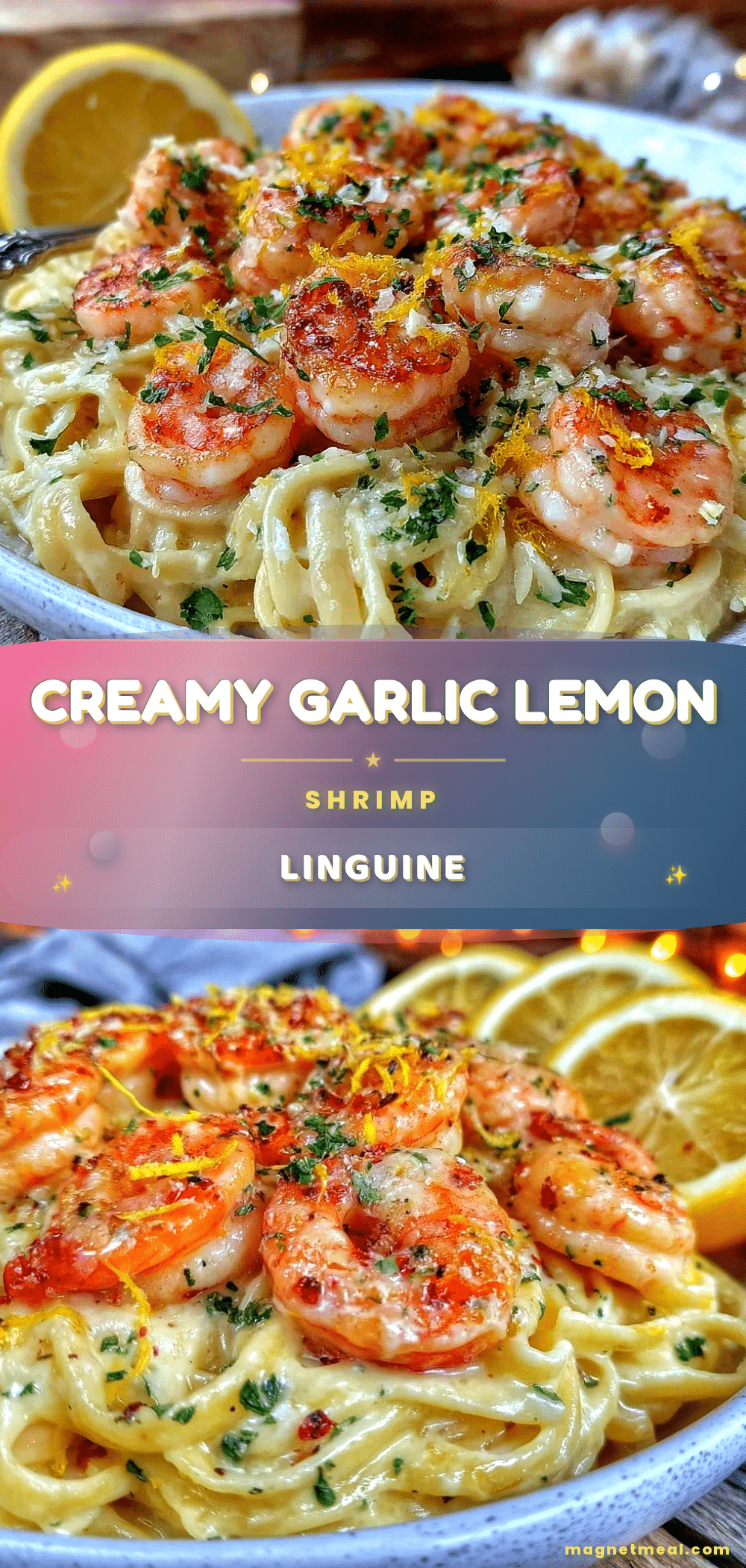 creamy lemon garlic shrimp linguine recipe