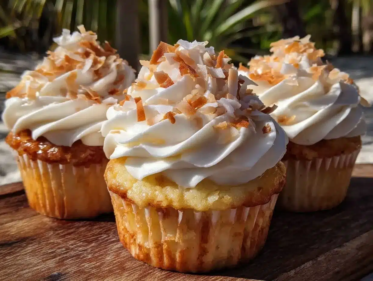 creamy piña colada cupcakes preparation steps