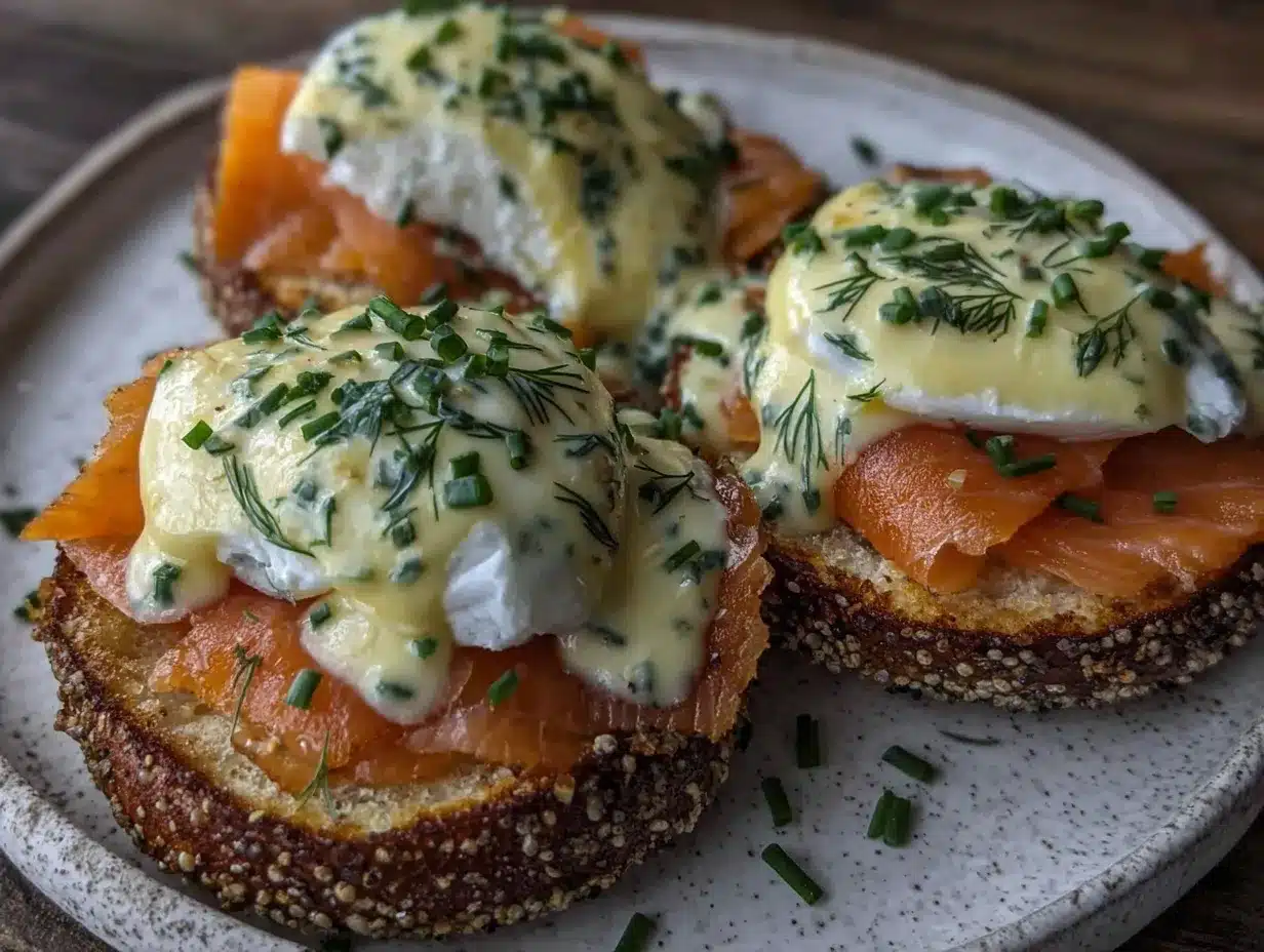 creamy smoked salmon benedict preparation steps