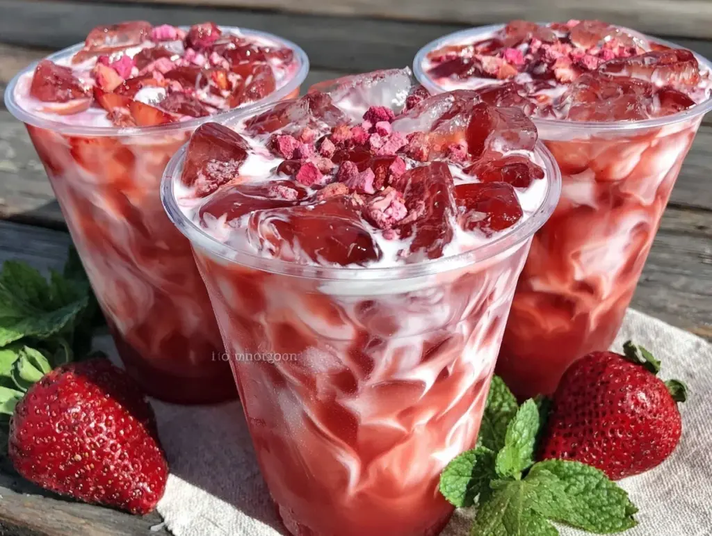 creamy starbucks pink drink copycat smoothie - featured image