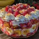 creamy strawberry banana pudding trifle - featured image