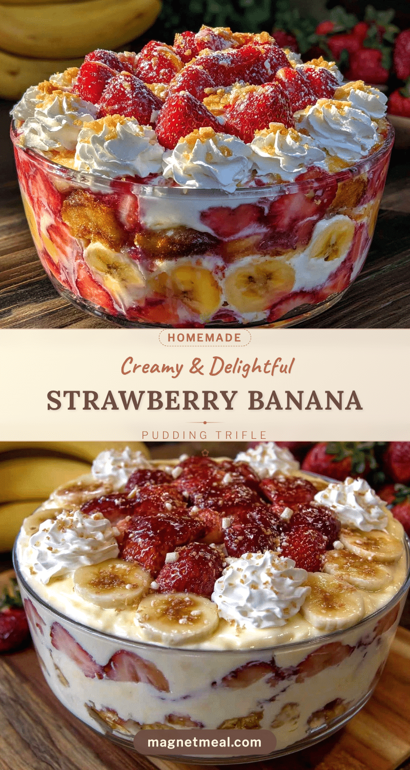creamy strawberry banana pudding trifle recipe