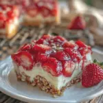 creamy strawberry pretzel salad - featured image