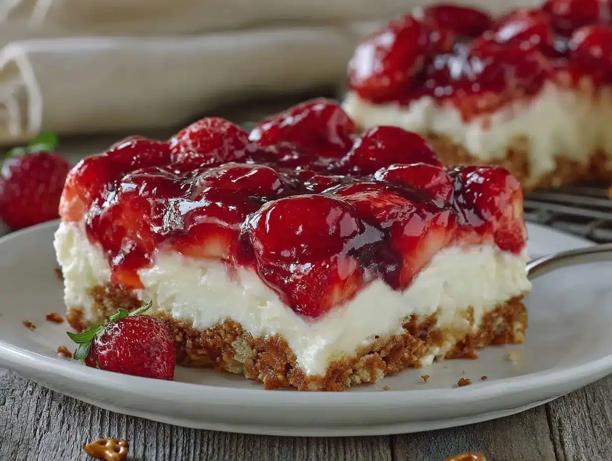 creamy strawberry pretzel salad preparation steps
