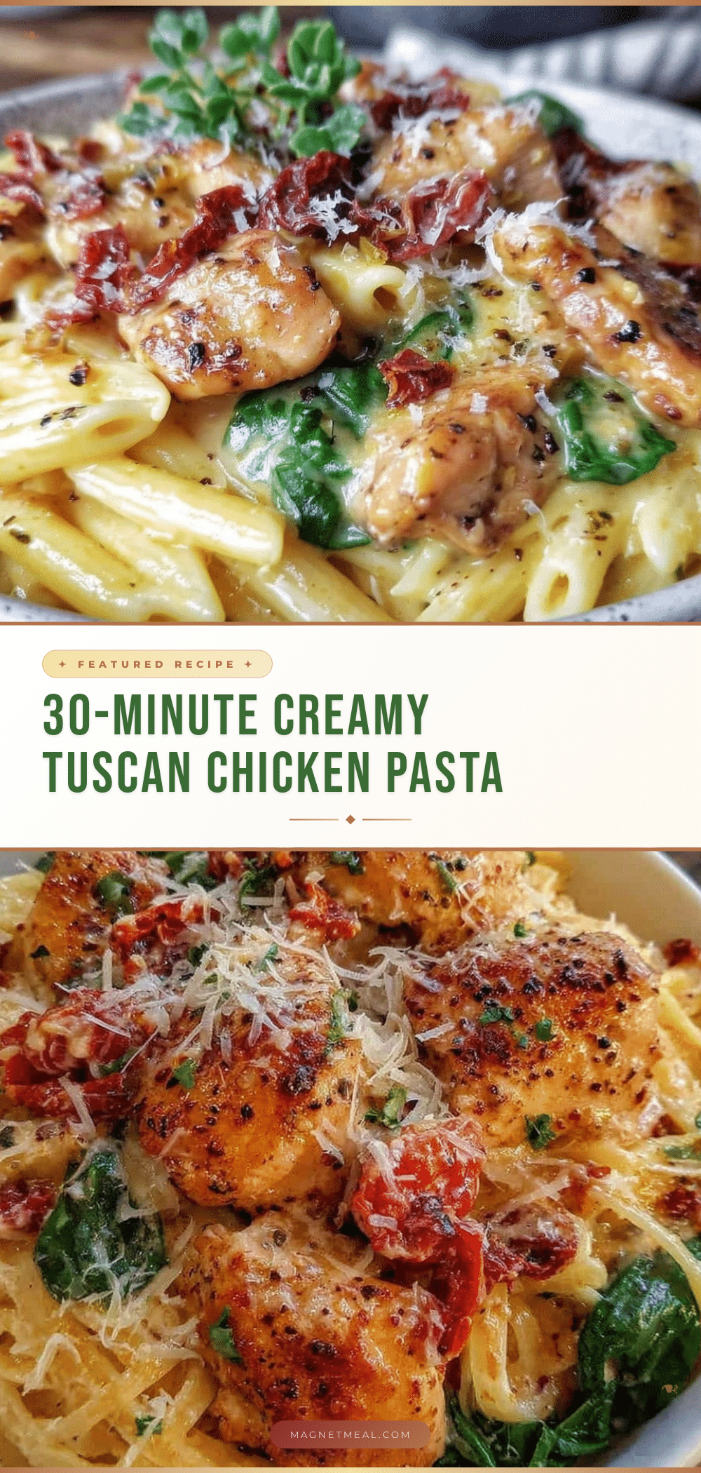 creamy tuscan chicken pasta recipe