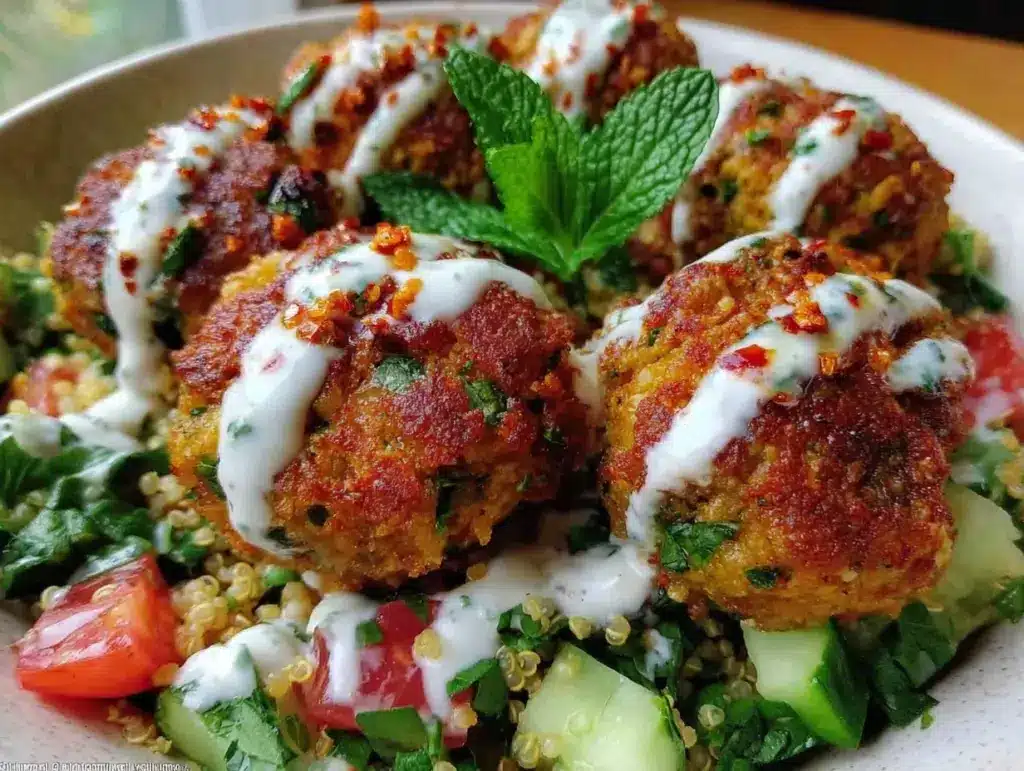 crispy baked falafel bowl - featured image
