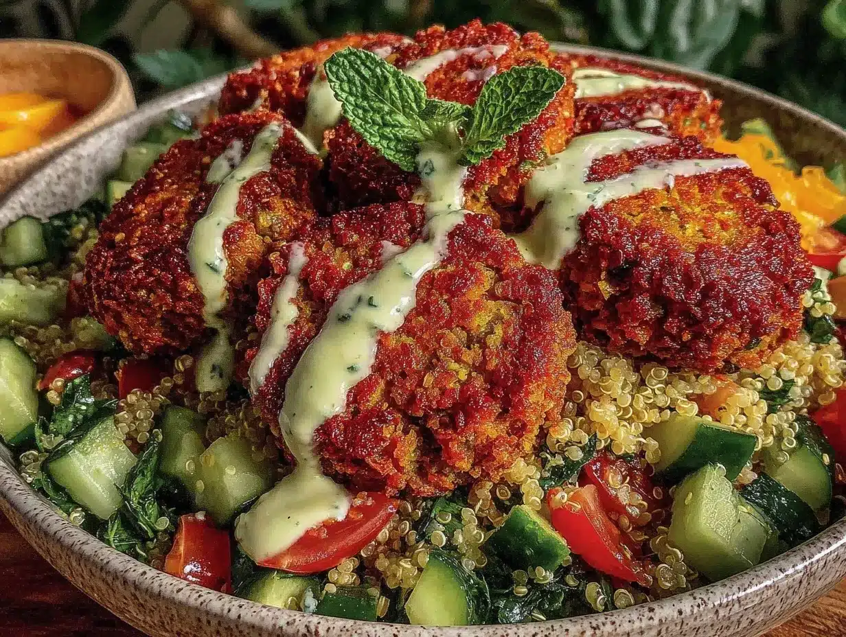 crispy baked falafel bowl preparation steps