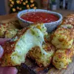 crispy baked mozzarella sticks - featured image