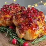 crispy cranberry orange glazed cornish game hens - featured image