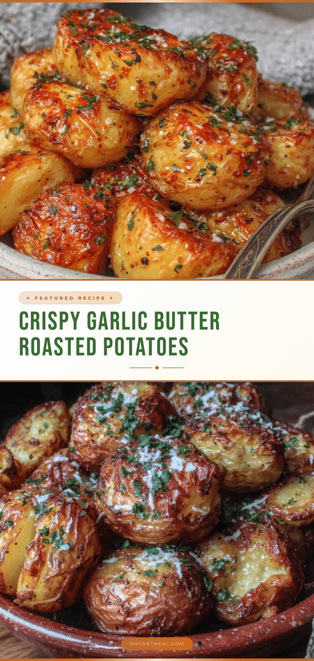 crispy garlic butter roasted potatoes recipe