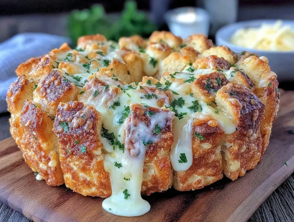 crispy garlic cheese pull-apart bread - featured image