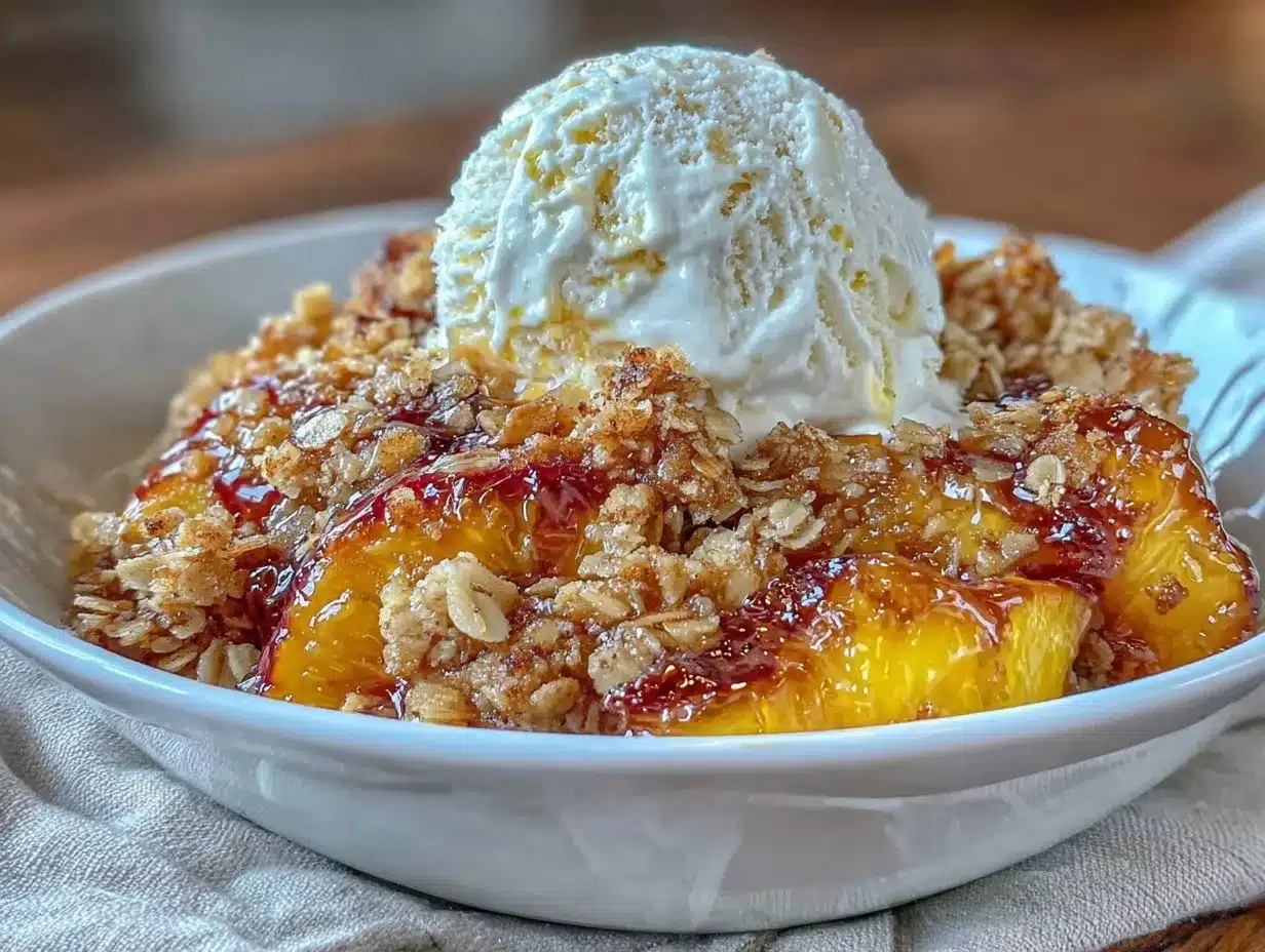 crispy honey peach crumble preparation steps
