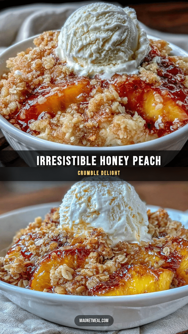crispy honey peach crumble recipe