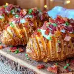 Crispy Loaded Hasselback Potatoes with Bacon - featured image
