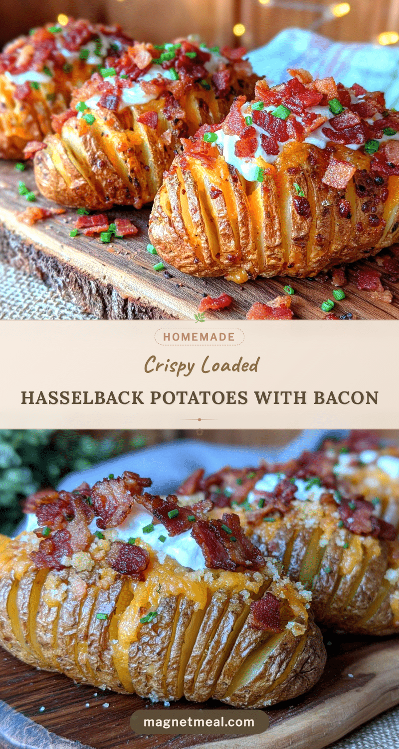 Crispy Loaded Hasselback Potatoes with Bacon recipe