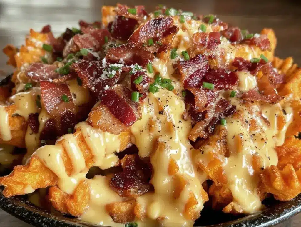 crispy loaded sweet potato fries - featured image