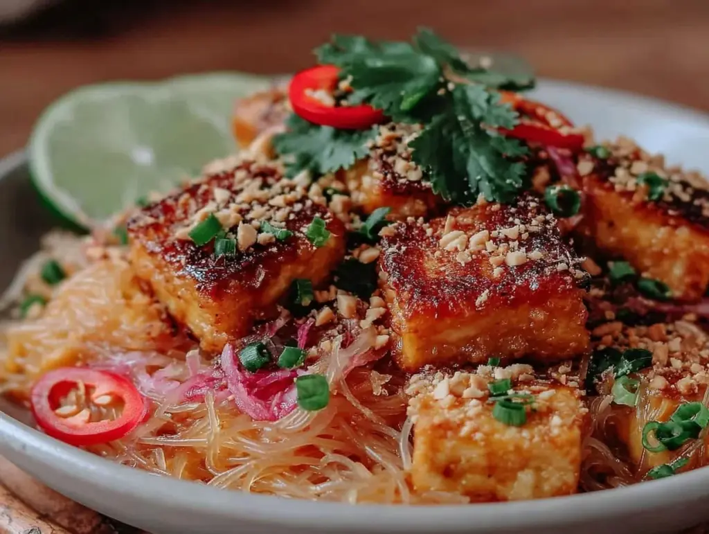 crispy pad thai with tofu - featured image