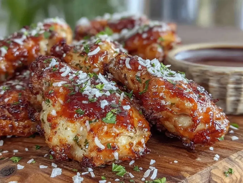 crispy parmesan garlic wing bites - featured image