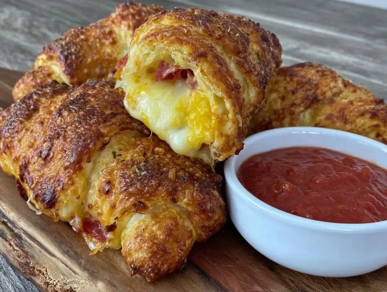 crispy pizza crescent roll-ups preparation steps