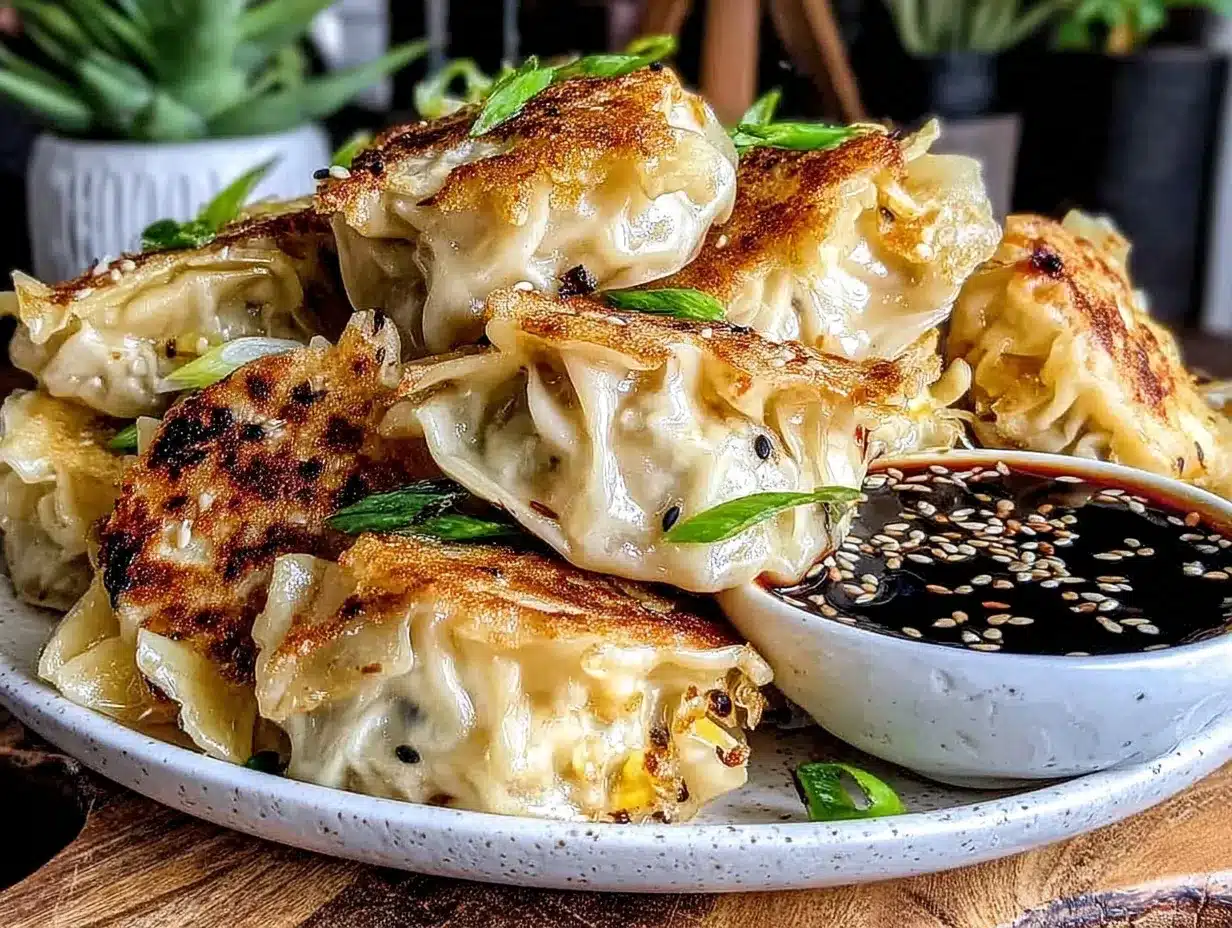 crispy pork and cabbage potstickers preparation steps