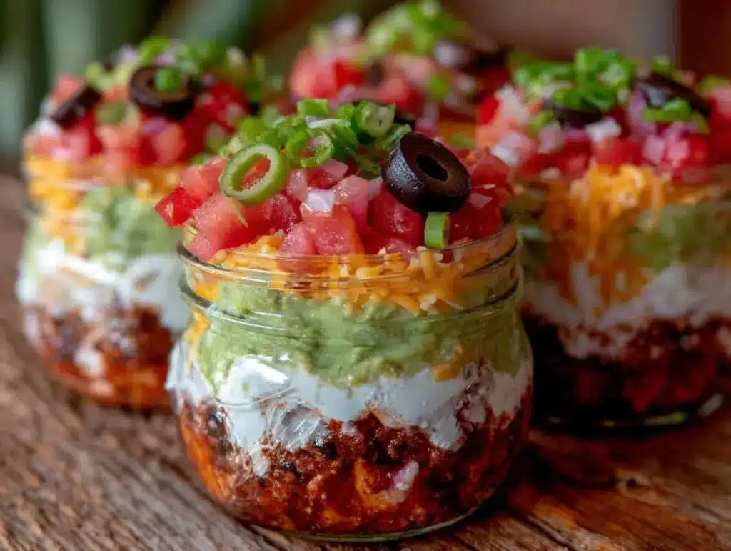 easy 7-layer dip jars - featured image