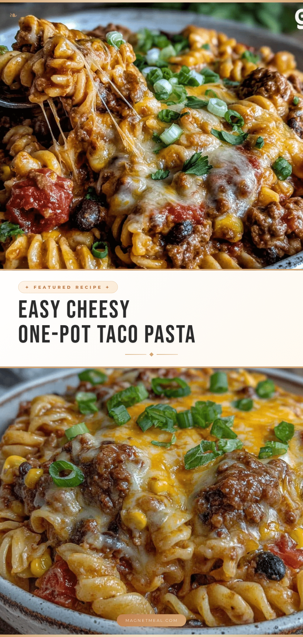 easy cheesy one-pot taco pasta recipe