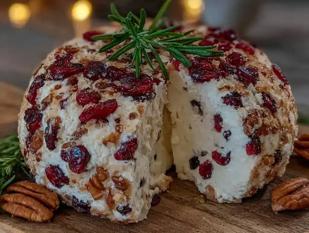 easy cranberry pecan cheese ball - featured image