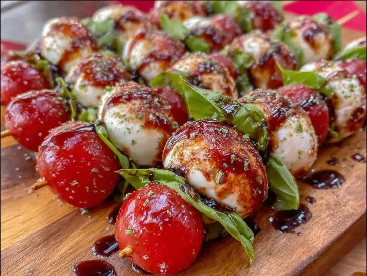 easy fresh caprese skewers preparation steps