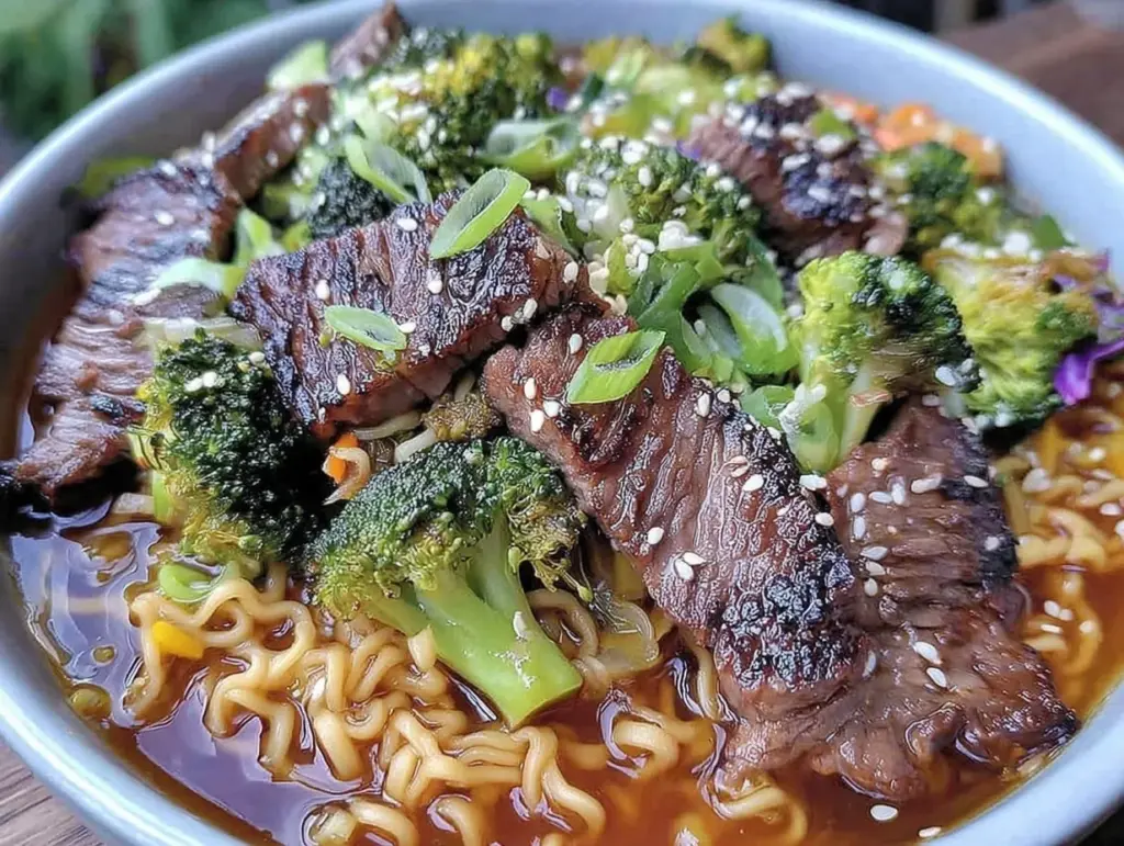 easy one-pot beef and broccoli ramen - featured image