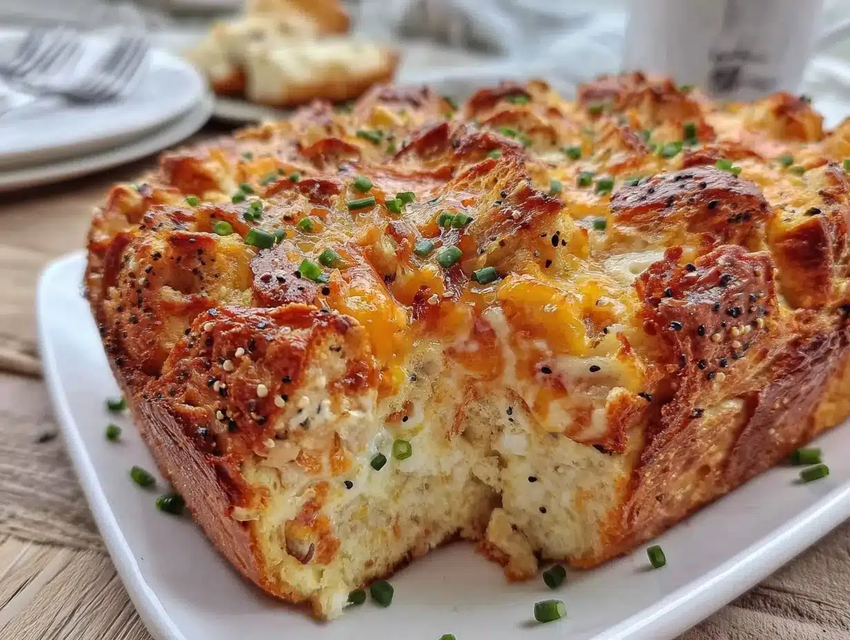 everything bagel breakfast casserole preparation steps