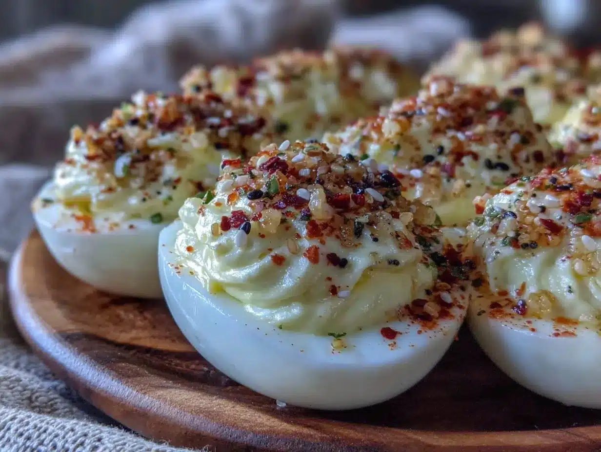 everything bagel seasoning deviled eggs preparation steps