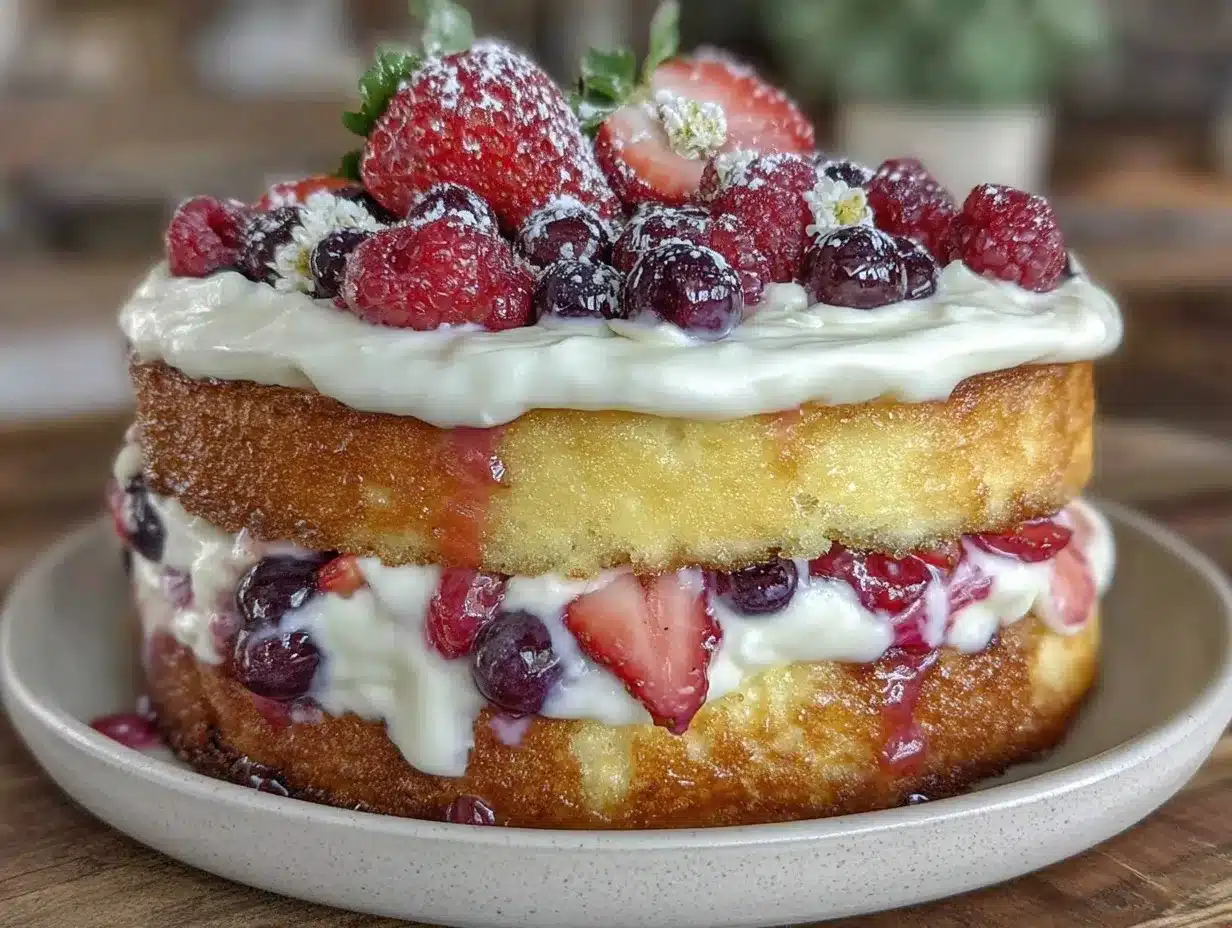 fresh berry sweet naked cake preparation steps