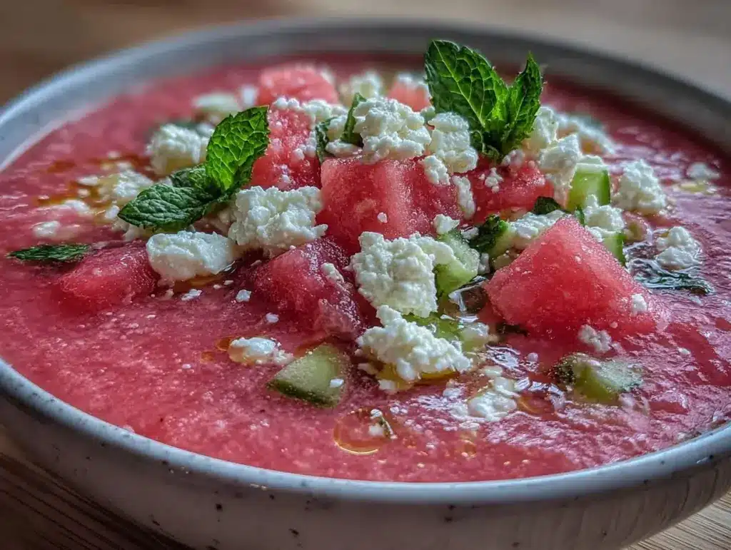 fresh chilled watermelon gazpacho - featured image