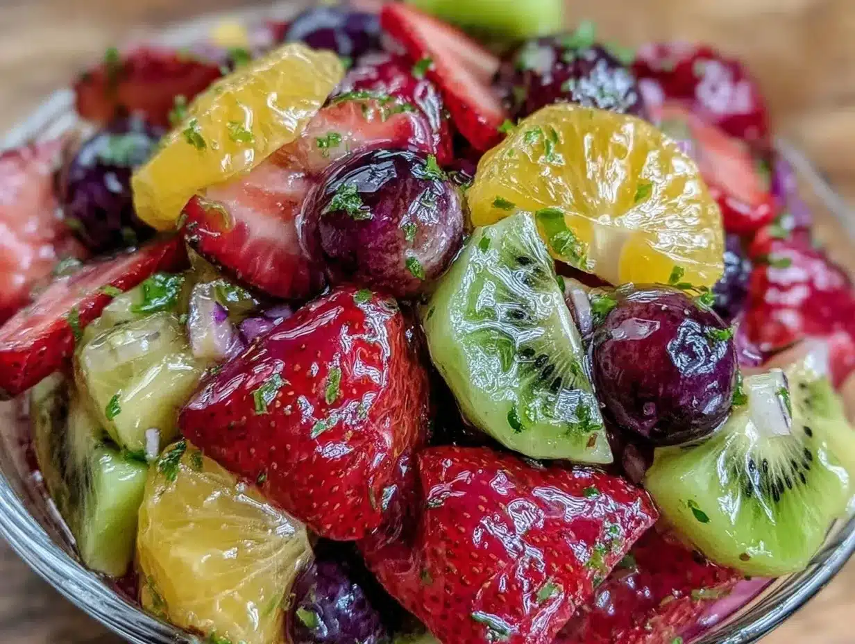 Fresh Honey Lime Rainbow Fruit Salad preparation steps